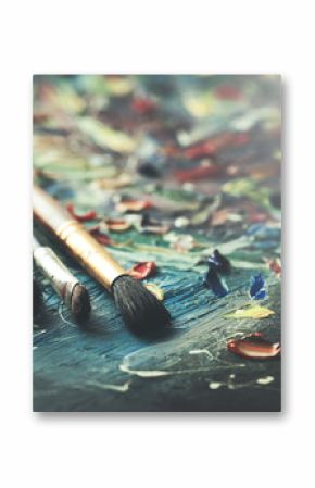 brushes on canvas