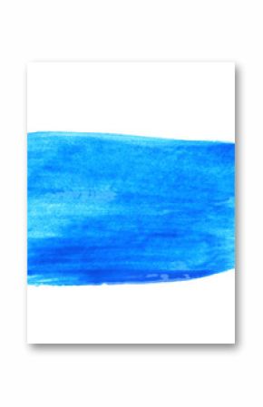 Abstract brushstroke of blue paint isolated on white