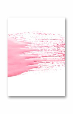 Abstract brushstroke of pink paint isolated on white