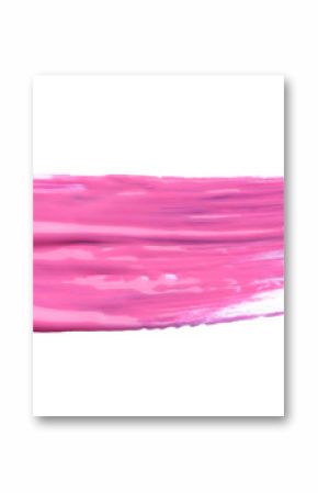 Abstract brushstroke of pink paint isolated on white