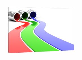Spilled Red Green and Blue paint