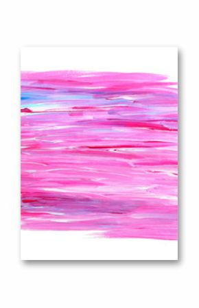 Pink acrylic paint frame/blot on white background.