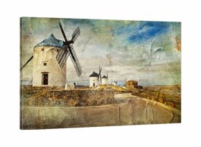 windmills of Spain - picture in painting style