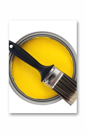 yellow paint with paint brush