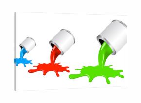 Vector paint jar with pouring paint