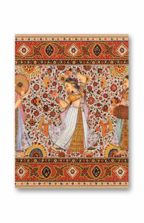 Old Indian miniature painting, Jaipur, Rajasthan, royal India