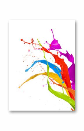  Colored paint splashes isolated on white background