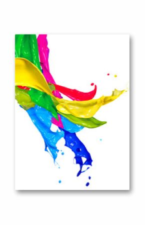 Colorful Paint Splash Isolated on White. Abstract Splashing