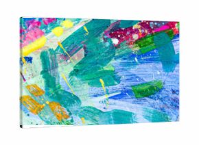 Brush strokes of different colors on a canvas