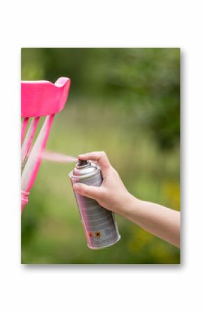 Spray paint an old chair pink