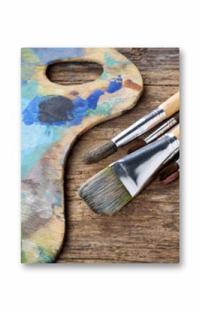 Brushes and colorful almost abstract pallet