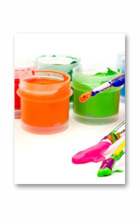 Gouache paint brush isolated on a white