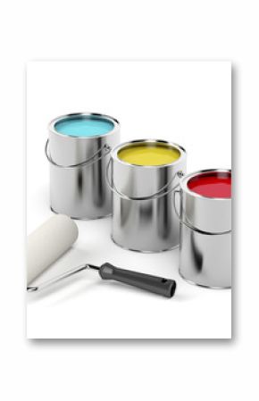 Paint roller and paint canisters