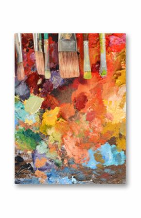 Artist Paintbrushes on Palette