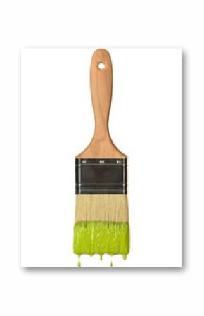 Paintbrush Dripping Green Paint