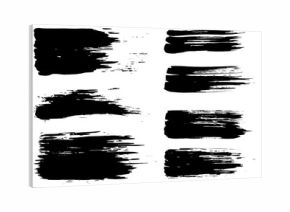 Vector collection of artistic grungy black paint hand made creative brush stroke set isolated on white background. A group of abstract grunge sketches for design education or graphic art decoration