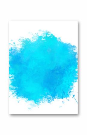Watercolor blue paint stain