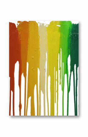 rainbow colors of paint dripping with clipping path