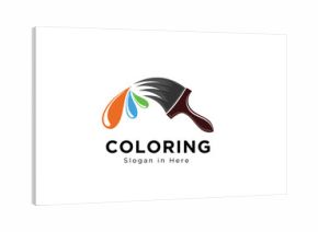 Brush coloring paint logo