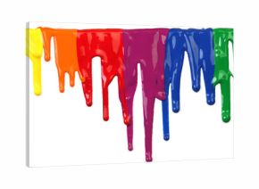 Colorful paint dripping isolated on white