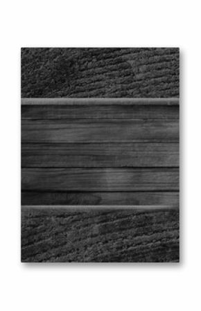 Image of wooden frame over changing wood grain pattern, black and white