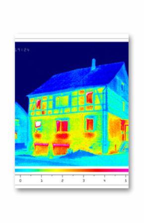 thermal imaging of old houses in a village