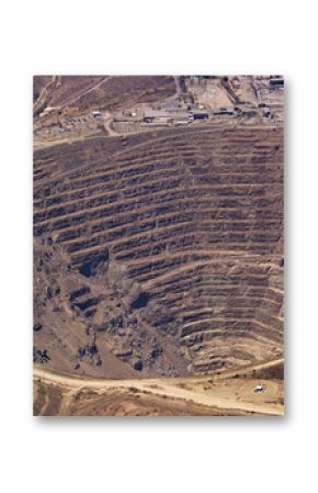 Widok z lotu ptaka ogromna kopalnia miedzi przy palabora, afryka poludniowa