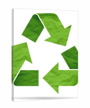 recycle symbol from crumpled paper