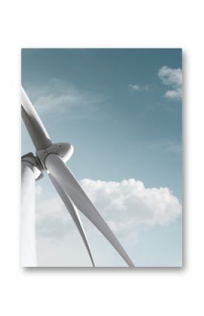 Windkraft Anlage mit zartem Wolken Hintergrund und Freiraum für eigenen Text