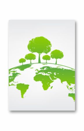 Green tree on earth for ecology friendly concept and World environment and sustainable development concept