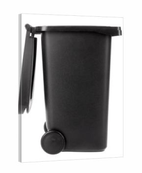 Trash can open plastic black