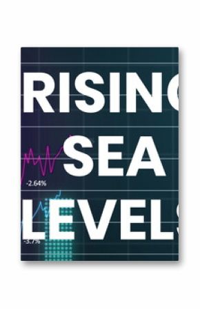 Image of rising sea levels over financial graph