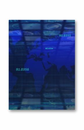 Image of red spots and data processing over diverse group of friends running