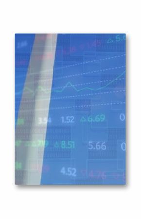 Image of financial data processing over purple background