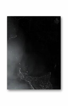 Image of grey cloud and white lightning flashes in night sky
