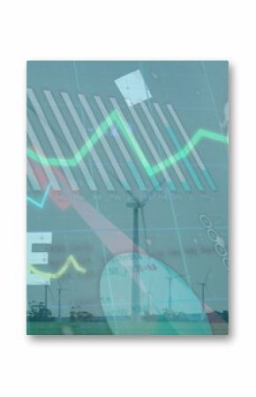 Image of data processing over wind turbines