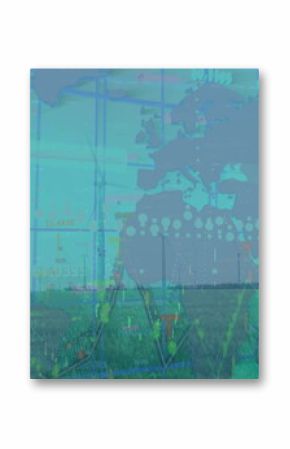 Image of data processing over wind turbines