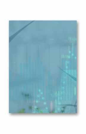 Image of data processing over wind turbines