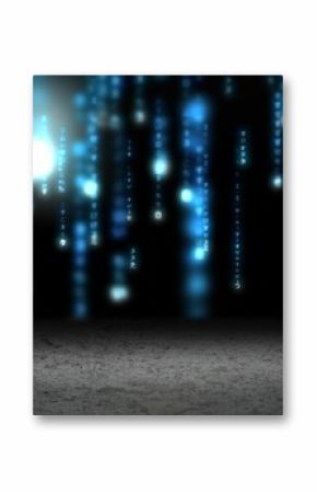 Digitally generated Blue glowing matrix