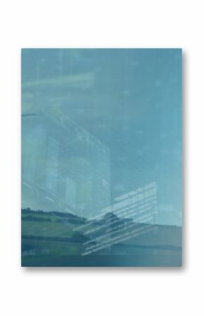 Generating clean energy wind turbine powering rolling green hillside, with digital data overlays