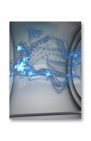 Blue energy in futuristic structure