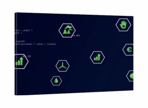 Displaying hex cluster occupying center on navy dashboard, showing code and numeric labels