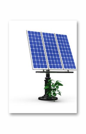 Image of 3D solar panel and plant