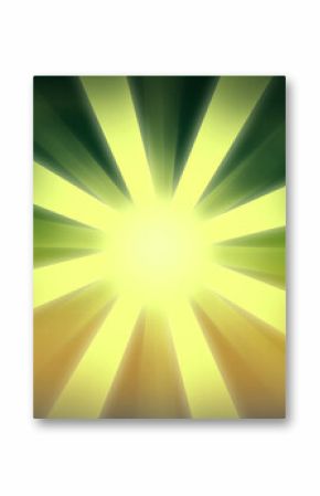 The image's burst of light and green-yellow gradient symbolizes energetic growth and renewal.