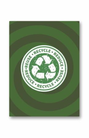Image of recycling symbol on green spiral background