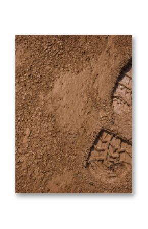Footprint on mud with copy space