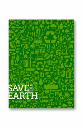 seamless background made of ecology icons