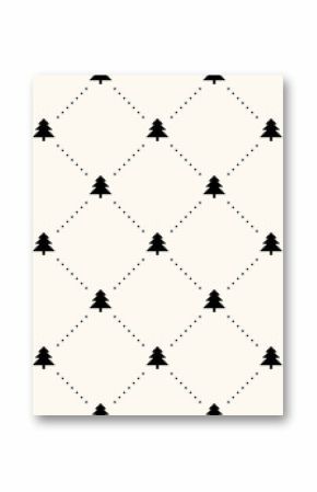 Vector seamless retro pattern, christmas trees