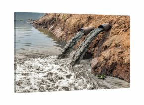 water pollution in river.