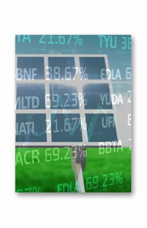 Image of data processing over solar panel